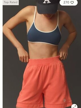 Anthropologie Orange Fleece Shorts